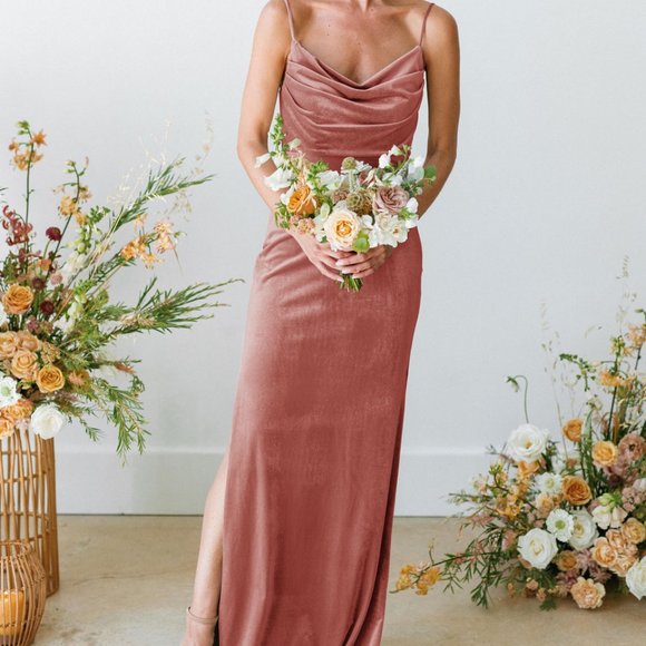 Revelry Dresses & Skirts - Revelry Skye Velvet Dress in Dusty Rose
